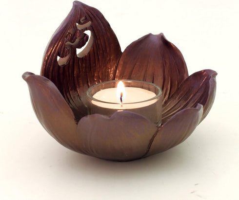TLT 4.5 Lotus Flower Top with Om Symbol Candle Holder...