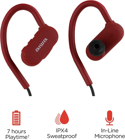 Aiwa Water Bottle with Speaker and Earphone Bundle - 400ml Water Bottle with 4 Hour Playtime and Wireless Sports Earphones with Integrated Mic, 10...