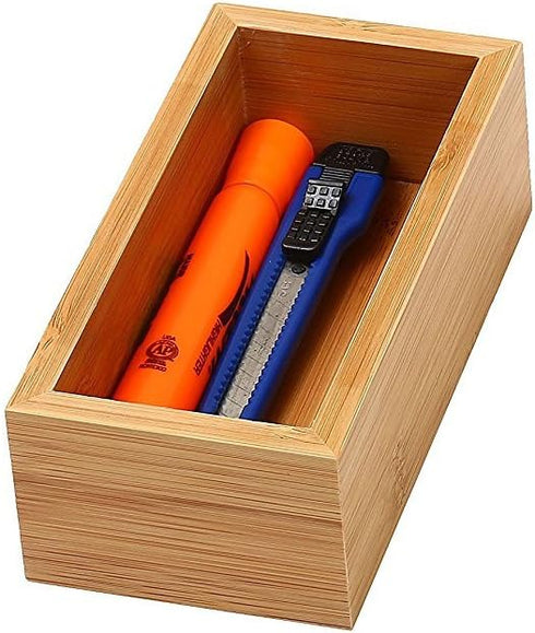 YBM HOME Bamboo Drawer Organizer Storage Box for Kitchen Drawer, Junk Drawer, Office, Bedroom, Children Room, Craft, Sewing, and Bathroom, 3x6x2 i...