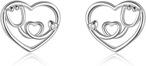 YFN Nursing Themed Stud Earrings Sterling Silver Jewelry Gift for Nurse...