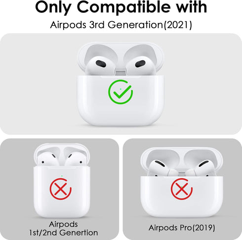Case for Airpods 3 (2021), Filoto Silicone Airpod 3rd Generation Case Cover with Bracelet Keychain, Cute Protective Case for Apple Air Pod 3 Wirel...