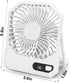 Desk Fan Battery Rechargable Fan, Ultra Quiet Small Portable Fan, 2600mAh 180°Foldable Portable Personal Fan 3 Speeds Adjustable Fan with USB and ...