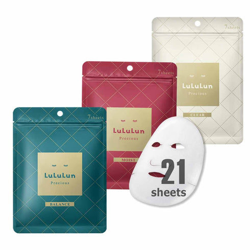 Lululun 21pc Hydrating Face Mask Set, Moisturizing Cotton Face Mask, Ideal for All Skin Type Skincare, Perfect for Daily Use - PRECIOUS GREEN & PR...