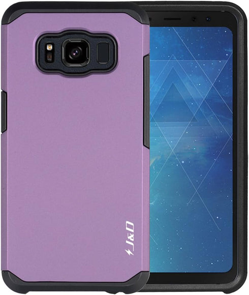 J&D Heavy Duty Dual Layer Hybrid Shock Proof Protective Rugged Bumper Case for Samsung Galaxy S8 Active, Purple...