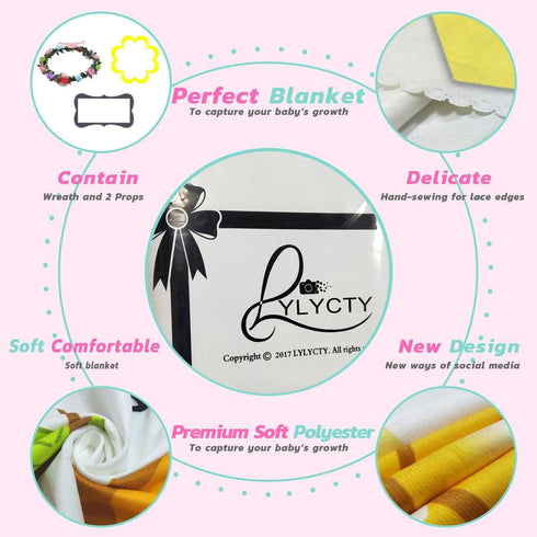 Baby Memory Blanket, Airplane Sky Pilot Baby Age Blanket Monthly Baby Blanket Milestone Blanket Swaddle Blanket, 48x40 Inch Baby Growth Chart Phot...