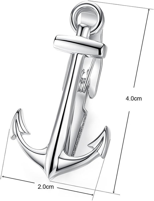HONEY BEAR Mens Boys Tie Clip Bar Skinny Nautical Anchor for Narrow Tie Gift 4cm White...