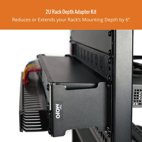 Server Rack Depth Extender - 2U - 6inch / 15.24 cm - TAA Compliant - Recessed Rack Adapter - Rack Mount Adapter Kit - Network Rack Extender...