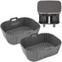 Large Air Fryer Silicone Liner for 8-10QT Ninja Dual Basket Air Fryer, Non-Stick Air Fryer Pot, Rectangular Air Fryer Silicone Basket, Reusable Ai...