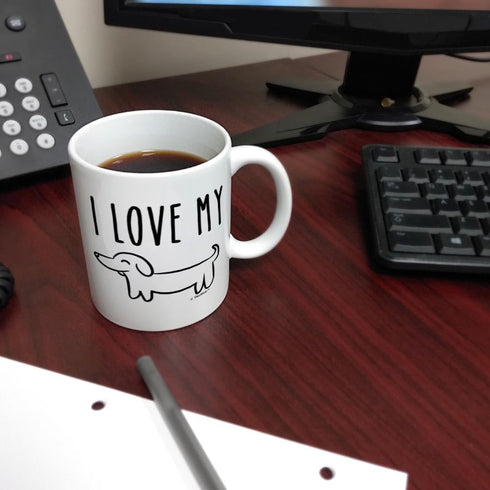 ThisWear I Love My Wiener Dog Mug Funny Dachshund Gifts for Dachshund Lovers Dog Gag Gift 11oz Ceramic Coffee Mug with Handle...