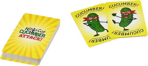Ninja Cat Cucumber Attack! Card Game - Fast-Paced Slap-Happy Game of Weapon-Wielding Ninja Cats, Fun for Family Game Night, Ages 5+, 2-4 Players, ...