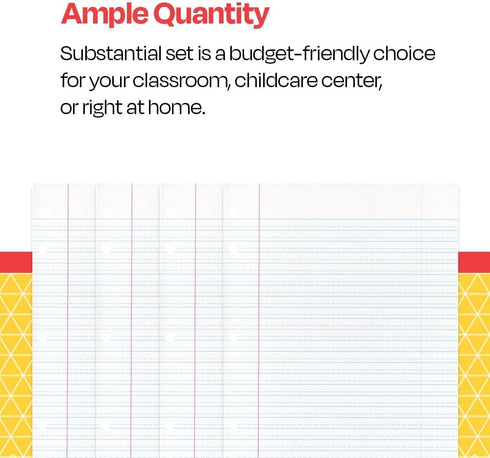 School Smart 85243 Cursive Ruled Notebook Paper with Margin - 8 in x 10 1/2 in - Ream of 500 - White - 085243...