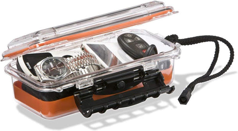 Plano Guide Series 3500 Field Box Waterproof Case, Orange, Small, Waterproof Dry Box with Wrist Strap for Boat, Kayak, and Camping, Outdoor Gear S...