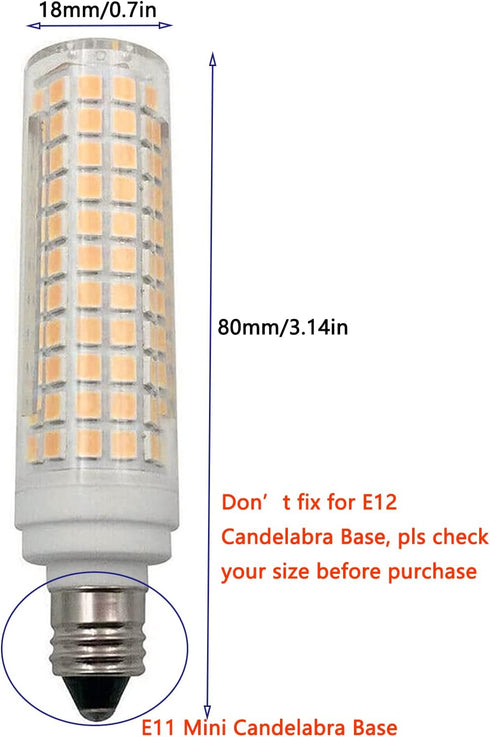 Lxcom Lighting E11 LED Corn Bulb 15W Dimmable Ceramic LED Light Bulbs 120W Equivalent 136 LEDs 2835 SMD 1500LM Warm White 3000K T3/T4 JDE11 E11 Mi...