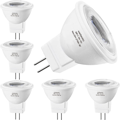 KAKEMONO MR11 GU4.0 Led Bulbs,20W Halogen Equivalent,2700K Soft Warm White,12V GU4 3W Low Voltage Spotlight for Outdoor Landscape Track Lighting, ...