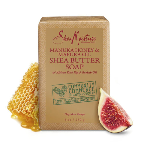 SheaMoisture Shea Butter Soap Manuka Honey And Mafura Oil Bar Soap for Dry Skin Body Soap Cleanser With Shea Butter 8oz...