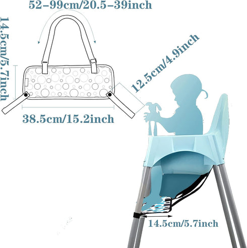 High Chair Footrest, Adjustable Portable Polyester Fiber Ice Silk Fabric Foot Rest for Baby HighChair Footrest, Knitting Footrest for High Chair C...