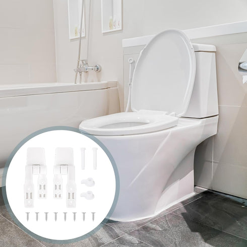 2 Pack Toilet Seat Hinge Replacement Toilet Plastic Bolts Kit with Screws and Nuts Plastic Toilet Seat Hardware is Suitable for Most Toilet Replac...