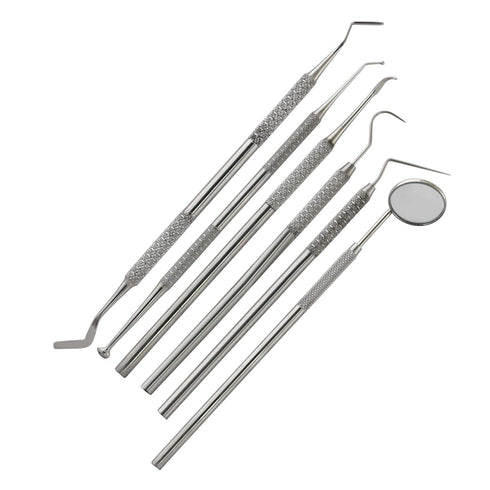 Dental Tools, 6 Pack Upgraded Professional Teeth Cleaning Tools Stainless Steel Dental Scaler Pick Tools Set Plaque Remover Kit PR-348...