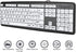 Luqeeg Large Print Computer Keyboard, USB Wired Keyboard, Standard 104 Keys Black White High Contrast Keyboard with White Large Print Keys, Low Vi...