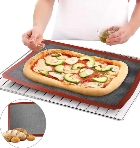 Silicone Hollow Baking Mat Set 3Pcs NonStick Oven Liner Perforated Mesh Pad Breathable Fiberglass Baking Mat Heat-Resistant Cooking Bakeware Mat f...