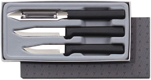 Rada Cutlery 3-Piece Basics Knife Gift Set, Black Handles...