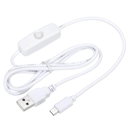 MECCANIXITY USB Cable with 501 ON/Off Switch, USB Male to Micro USB Male Power Cable 100cm for Digital Equipment LED Desk Lamp LED Strip White Pac...