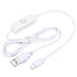 MECCANIXITY USB Cable with 501 ON/Off Switch, USB Male to Micro USB Male Power Cable 100cm for Digital Equipment LED Desk Lamp LED Strip White Pac...