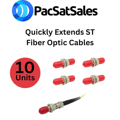 ST to ST Coupler - 10 Pack - ST Connector/ST Fiber Optic Coupler for Extending ST Fiber Cables - Fiber Optic Cable Connectors with twist and turn ...