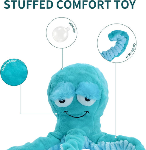 Octopus Dog toys-Large Squeaky Dog Toys- Tug of War Dog Toys Interactive Plush Dog Toys for Small, Medium Puppies- Training Aid, Boredom Reducer...