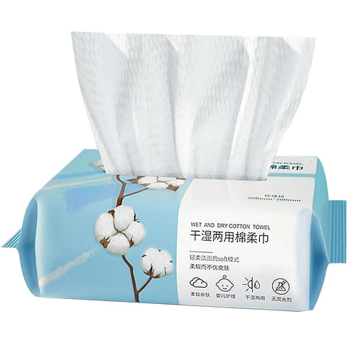 Face Towels Disposable Cotton Facial Clean Towels, 100 Count Soft Dry Facial Tissue, Travel Face Drying Towels for Skin Care, Makeup Remover, Disp...