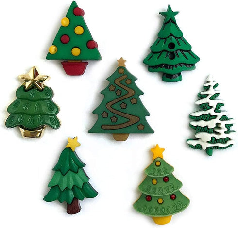 Buttons Galore 60+ Assorted Christmas Buttons for Sewing & Crafts - Set of 6 Button Packs - Gingerbread, Presents, Chirstmas Trees & More...