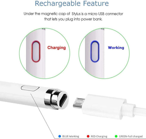 Stylus Pens for Touch Screens, Fine Point Stylist Pen Pencil Compatible with iPhone iPad Other Tablets (White)...