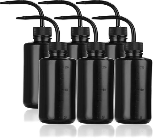 6Pcs 250ml Tattoo Wash Bottle 8oz Narrow Mouth Squeeze Bottle Safety Rinse Bottle, Lash Water Bottle Squeezer Washing Bottle for Medical Lab Tatto...
