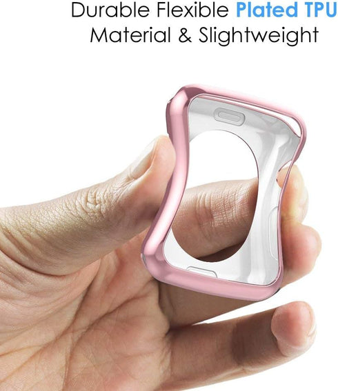 Simpeak 5PACK Soft Back Case Compatible with Apple Watch Series 9 8 7 (41mm 45mm) Series 6 SE 5 4(40mm 44mm) Series 3 2 (38mm 42mm),Clear/Black/Pi...