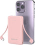 Smallest Portable Charger with Built-in Cables 6000mAh,Ultra Slim Power Bank,Mini High Speed External Battery Packs,Lightweight USB C Phone Charge...