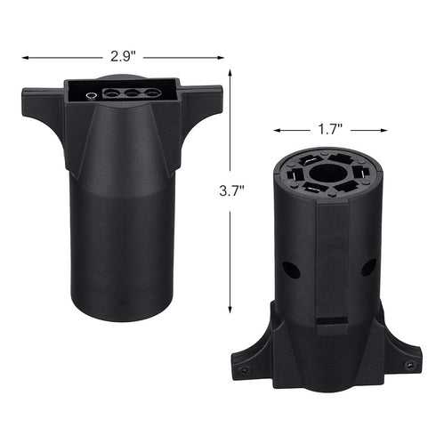 Miady Trailer Wiring Adapter, Heavy Duty Weatherproof 7 RV Blade to 4 Flat Trailers Light Connector Plug...
