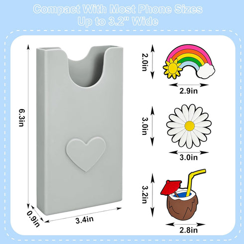 Phone Holder Compatible with Bogg Bag, Soft Silicone 3Pcs Charm Insert Accessories for Bogg Bag Phone Holder Fits All Cellphones Attachment for Be...