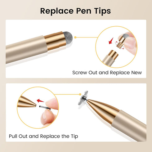 2-in-1 Universal Stylus Pen for Touchscreens,High Sensitivity Dual Tips Touch Screen Pen for All iPad, iPhone, Apple, Samsung Galaxy, Android Cell...