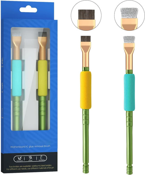 2Pcs ESD Safe Anti Static IC Cleaning Brush Tool for Phone Motherboard Ic Brush Ideal for IC Glue Removal,PCB Cleaning,and Mobile Phone Repair - W...