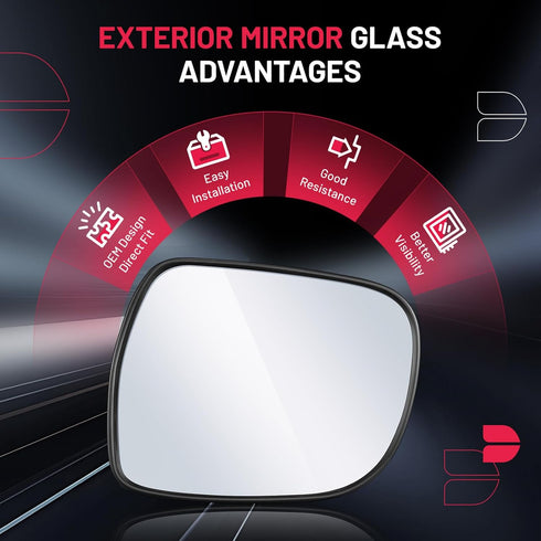 BDFHYK Passenger Right Side Heated Mirror Glass Compatible with Lexus 2004-2006 RX330, 2007-2009 RX350, 2006-2009 RX400h Side View Exterior Mirror...