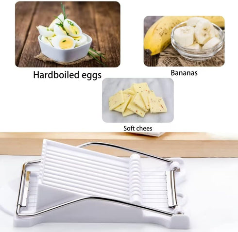 Qaxlry Slicer, Multipurpose Luncheon Meat Slicer with Stainless Steel Wire Cuts 11 Slicers for Banana, Egg, Cheese, Soft Food and Ham...