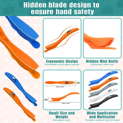 AMBONNPRIN Wrapping Paper Cutter Tool, Insided Sharp Blade Safety Wrapping Paper Cutter, Craft Paper Cutting Knife, Plastic Carbon Fiber Film Cutt...