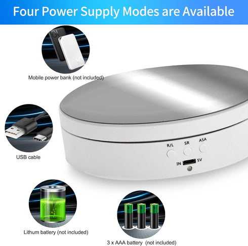 Foleto Rotating Display Stand, 360 Degree Motorized Turntable Display Stand for Photography Products and Shows, with USB Power Cable, Max Load 6.6...