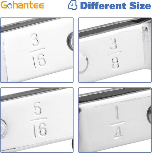 gohantee Hvac Service Wrench Tools Air Conditioner Valve Ratchet Wrench 3/16” to 3/8” 5/16'' x 1/4'' with 2 Hexagon Bit Adapter Kit for Air Refrig...