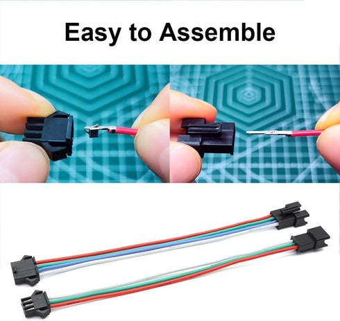 SM 2.5mm Connectors Male Female Plugs Sockets with 22AWG Pre-Crimped Silicone Cables Wire Compatible with JST SM Connectors 2.5mm 2.54mm Pitch 2 3...