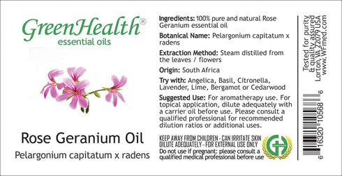 GreenHealth - Rose Geranium 100% Pure Therapeutic Grade Essential Oil -15ml...
