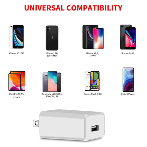 MEROM USB Wall Charger, 5V 2A Power Adapter Universal USB Plug Cell Phone Charger Block Cube Compatible with iPhone Samsung Galaxy S7/S6/S5 Edge, ...