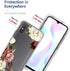 Phone Case for Redmi 9A M2006C3LG/Redmi 9i M2006C3LII Case with Tempered-Glass Screen Protector, Cute Clear Floral Pattern Full Body Protective Co...