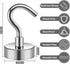 VNDUEEY 10 Pack Silver Magnetic Hooks, 22Lbs Strong Magnet Hooks for Hanging, Magnetic Cruise Hooks Heavy Duty, Magnets with Hooks for Refrigerato...