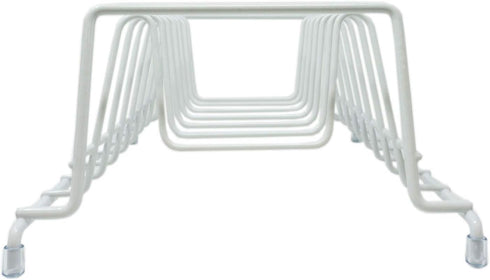 Huji Plates Holder Pots Pans Lid Organizer Rack for Cabinet, Pantry or Kitchen Counter (TWO, WHITE)...